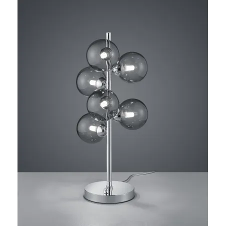 TRIO Lampe de table intérieur chrome et fumé ALICIA - Pas cher
