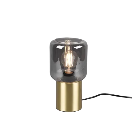TRIO Lampe de table intérieur laiton mat et fumé NICO - Pas cher
