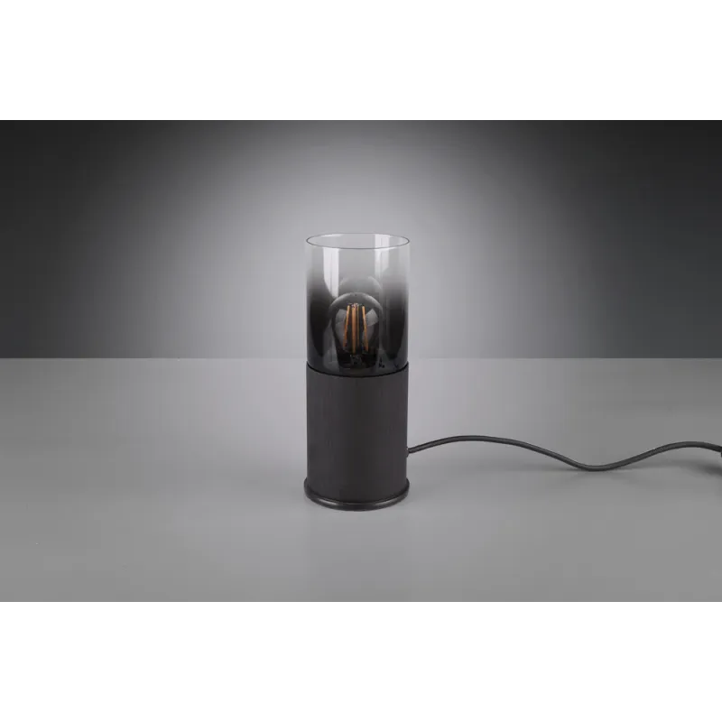 TRIO Lampe de table intérieur noir mat et fumé ROBIN - Pas cher