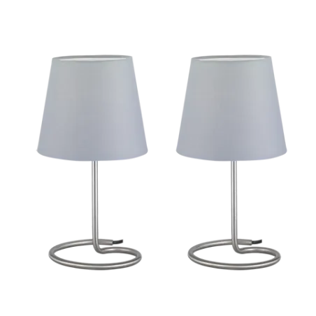 TRIO Lampe de table intérieur nickel mat et gris TWIN - Pas cher