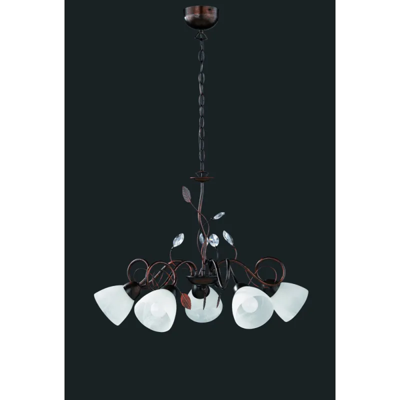 TRIO Lustre intérieur rouille antique et albâtre TRADITIO - Pas cher