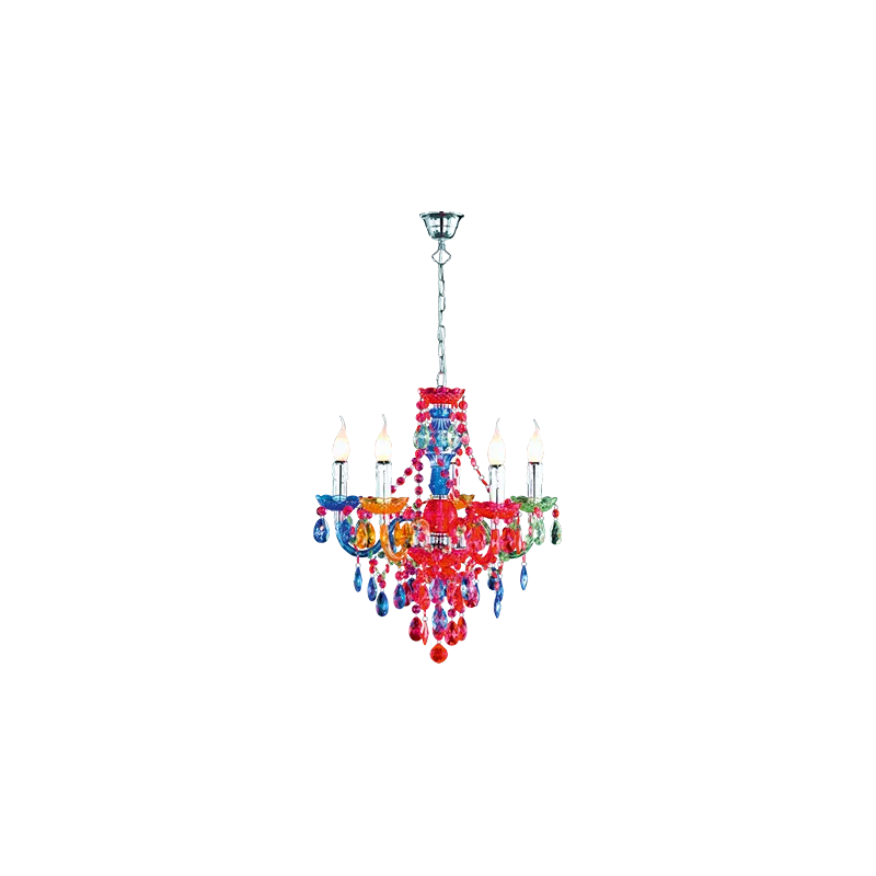 TRIO Lustre intérieur chrome et multicouleur LÜSTER - Pas cher