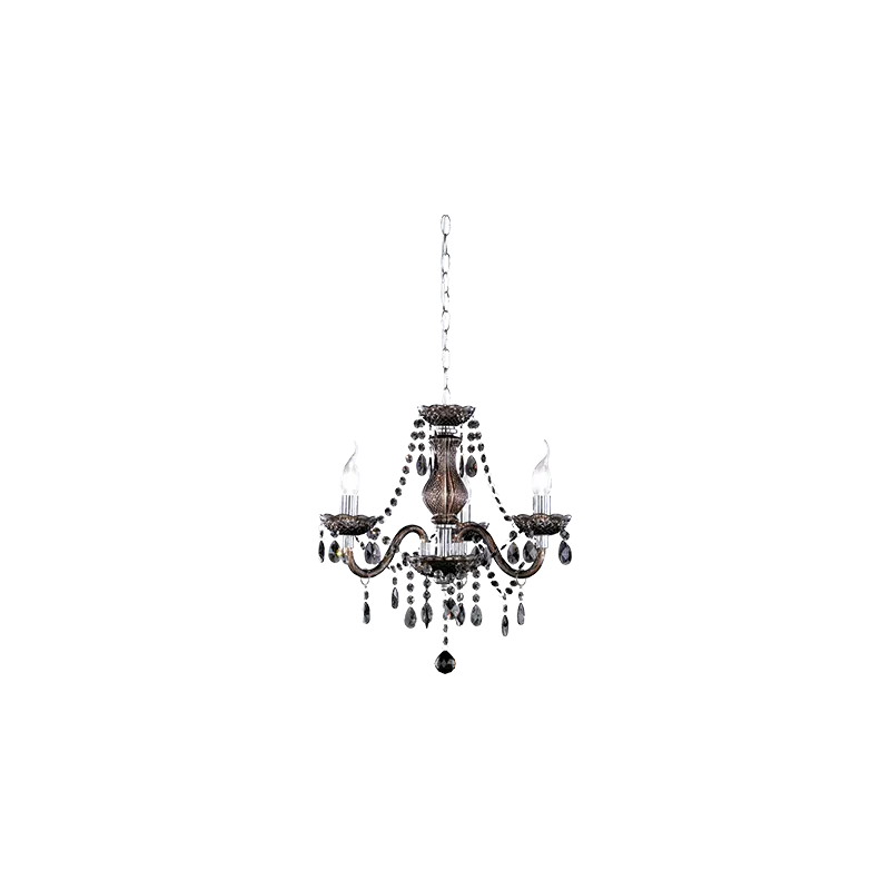 TRIO Lustre intérieur chrome et noir LÜSTER - Pas cher