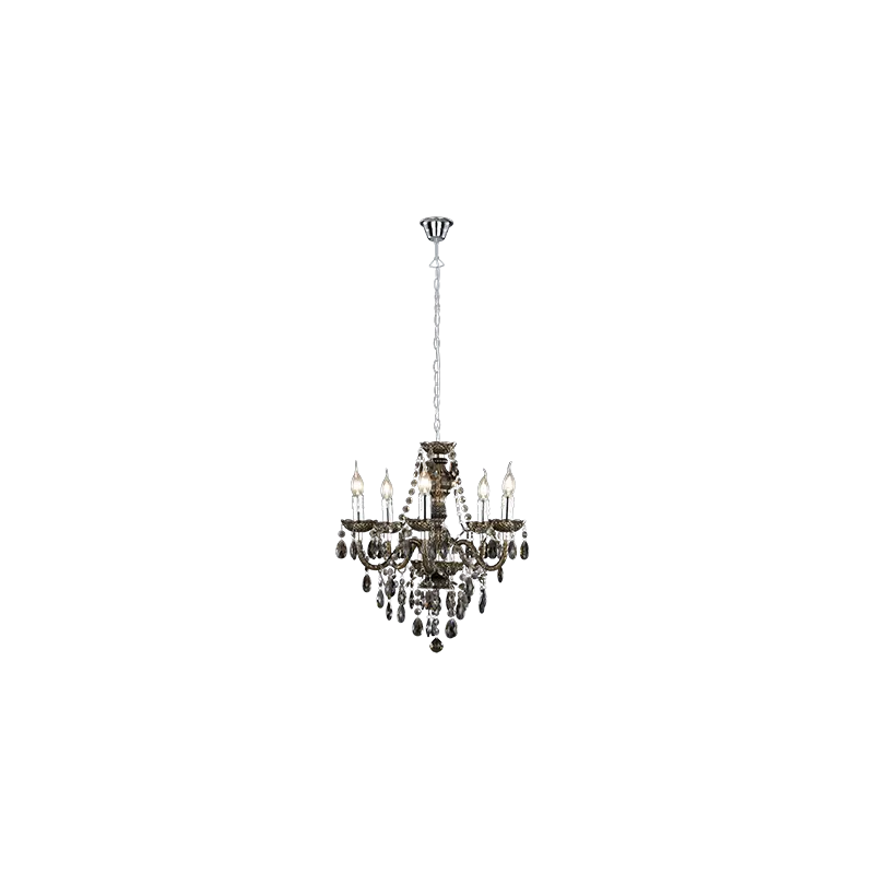 TRIO Lustre intérieur chrome et noir LÜSTER - Pas cher