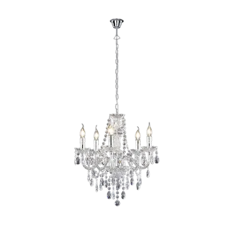 TRIO Lustre intérieur chrome et transparent claire LÜSTER - Pas cher