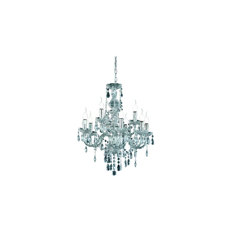 TRIO Lustre intérieur chrome et transparent claire LÜSTER - Pas cher