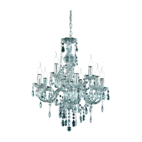 TRIO Lustre intérieur chrome et transparent claire LÜSTER - Pas cher
