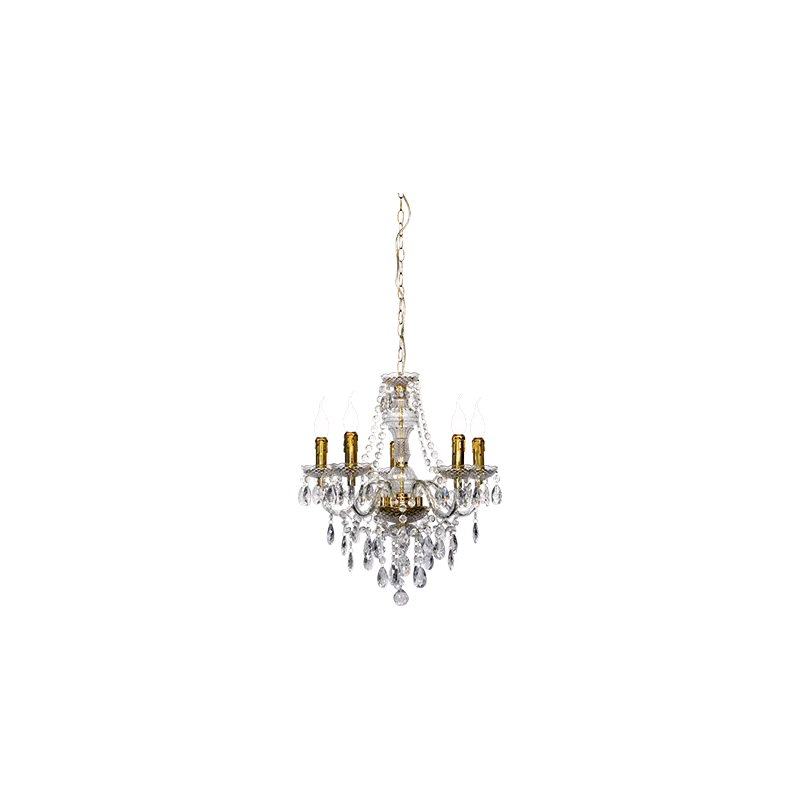 TRIO Lustre intérieur laiton polis et transparent claire LÜSTER - P...