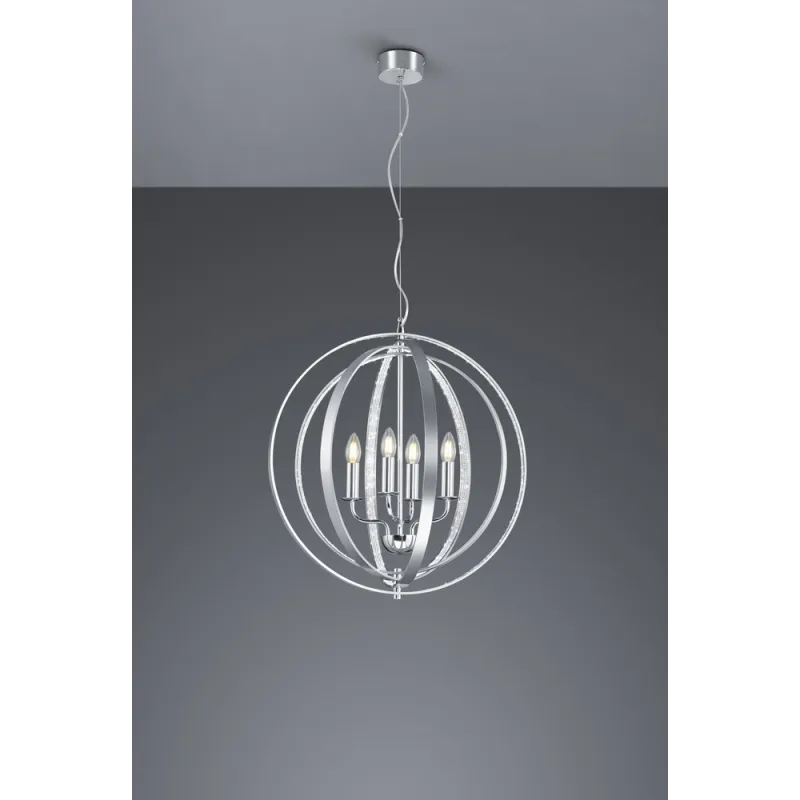 TRIO Lustre intérieur aluminium balayé CANDELA - Pas cher