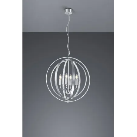 TRIO Lustre intérieur aluminium balayé CANDELA - Pas cher