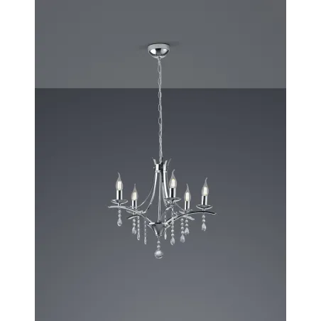 TRIO Lustre intérieur chrome LUCERNA - Pas cher