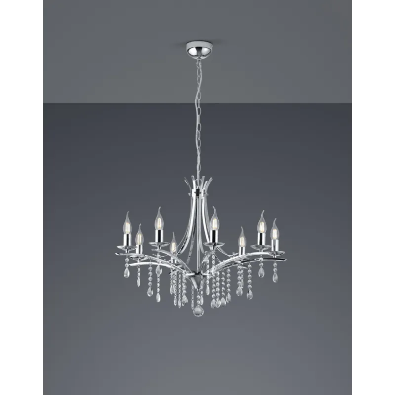 TRIO Lustre intérieur chrome LUCERNA - Pas cher