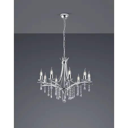 TRIO Lustre intérieur chrome LUCERNA - Pas cher
