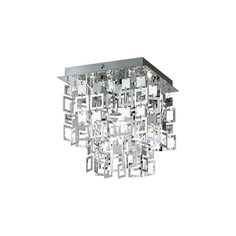 TRIO Plafonnier intérieur chrome QUADRATO - Pas cher