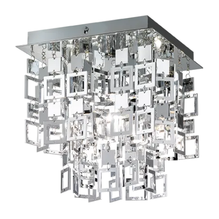 TRIO Plafonnier intérieur chrome QUADRATO - Pas cher