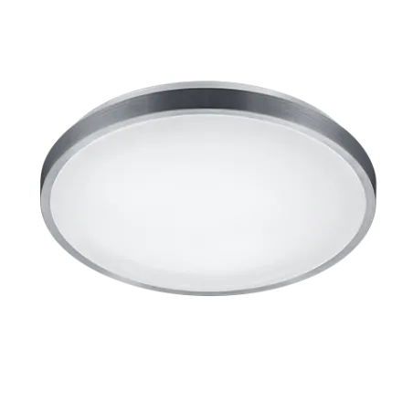 TRIO Plafonnier intérieur aluminium balayé et blanc IZAR - Pas cher