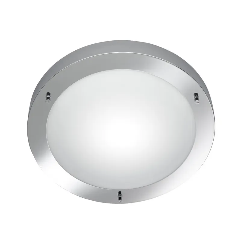 TRIO Plafonnier intérieur chrome et blanc CONDUS - Pas cher