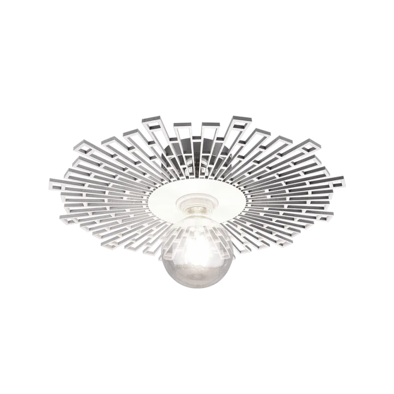 TRIO Plafonnier intérieur chrome et blanc MILO - Pas cher