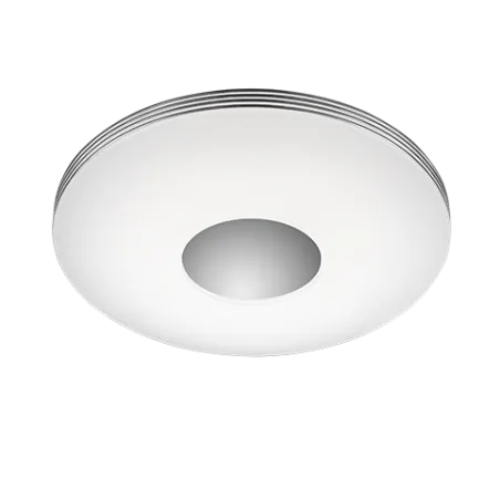 TRIO Plafonnier intérieur chrome et blanc CASTOR - Pas cher