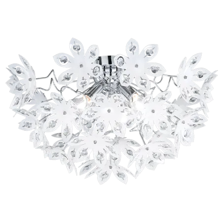 TRIO Plafonnier intérieur chrome et blanc BLOWBALL - Pas cher
