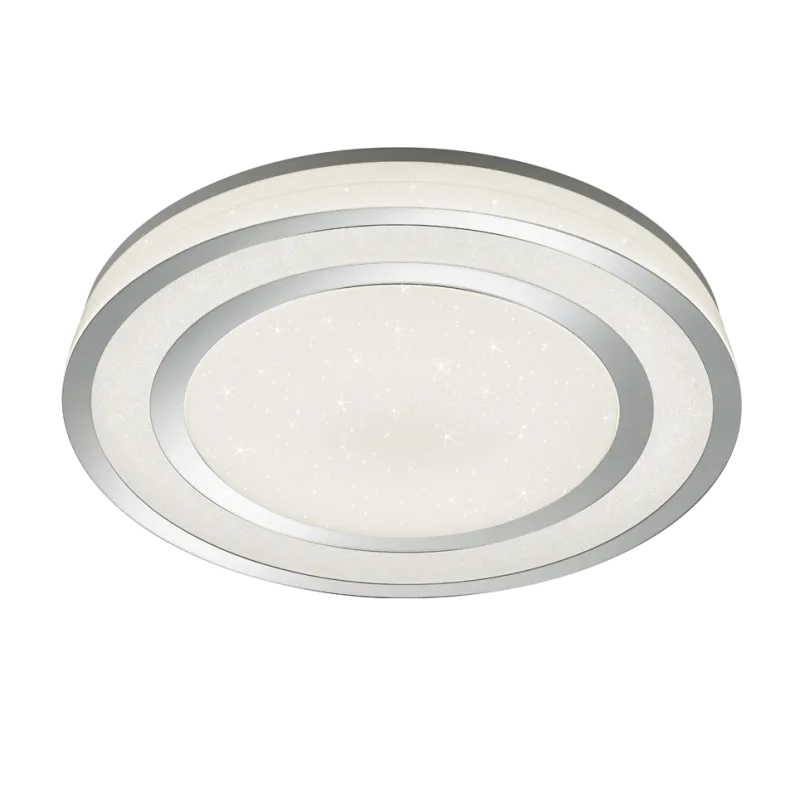 TRIO Plafonnier intérieur chrome et blanc NORIAKI - Pas cher