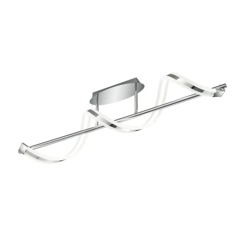 TRIO Plafonnier intérieur chrome et blanc SYDNEY - Pas cher