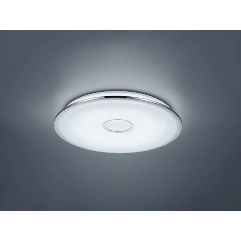 TRIO Plafonnier intérieur chrome et blanc OSAKA - Pas cher