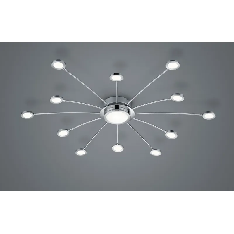 TRIO Plafonnier intérieur chrome et blanc BODRUM - Pas cher