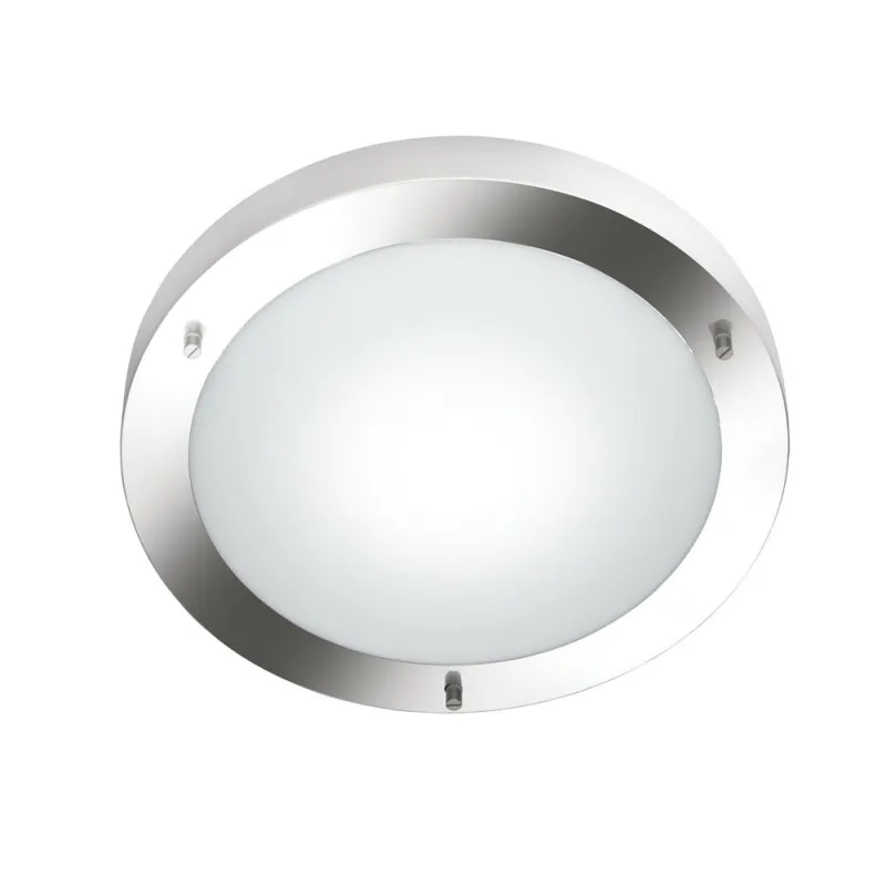 TRIO Plafonnier intérieur nickel mat et blanc CONDUS - Pas cher