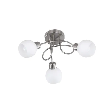 TRIO Plafonnier intérieur nickel mat et blanc FREDDY - Pas cher