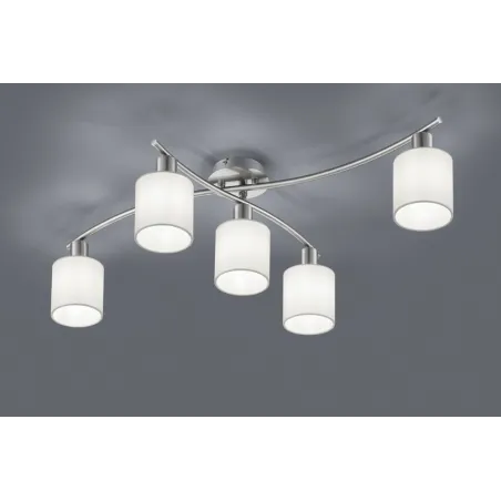 TRIO Plafonnier intérieur nickel mat et blanc GARDA - Pas cher