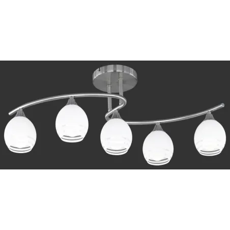 TRIO Plafonnier intérieur nickel mat et blanc CURVA - Pas cher