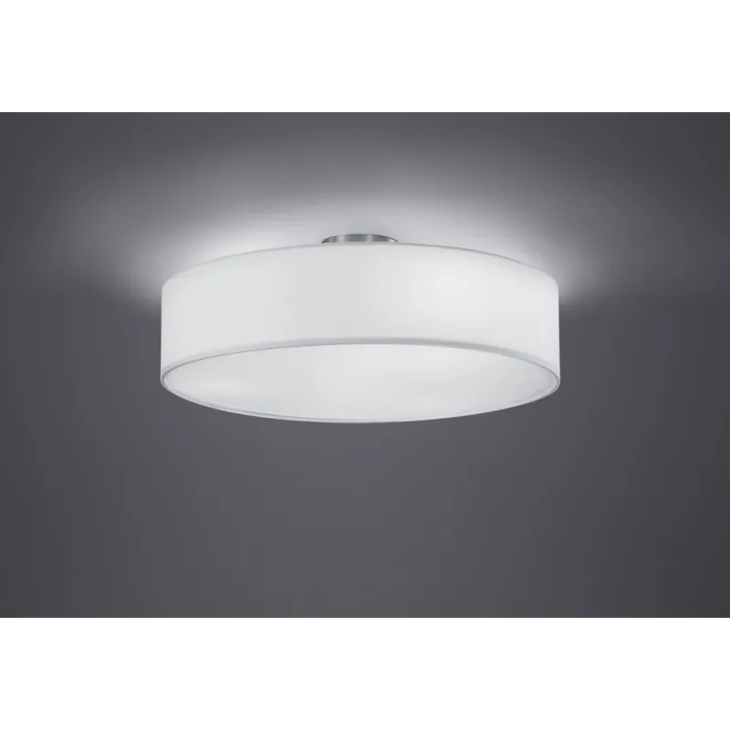TRIO Plafonnier intérieur nickel mat et blanc HOTEL - Pas cher