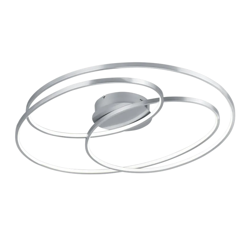 TRIO Plafonnier intérieur nickel mat et blanc GALE - Pas cher