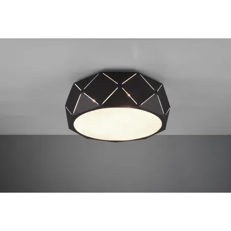 TRIO Plafonnier intérieur noir mat et blanc ZANDOR - Pas cher