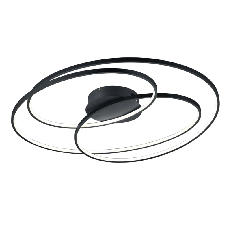 TRIO Plafonnier intérieur noir mat et blanc GALE - Pas cher