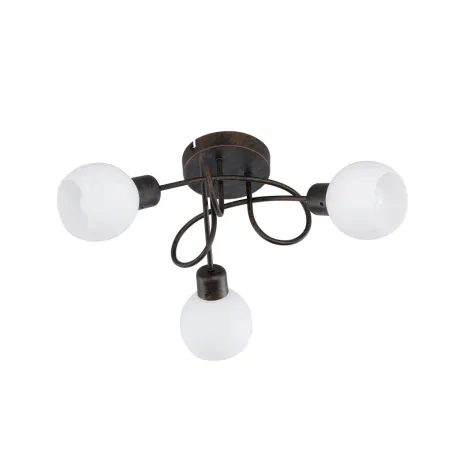 TRIO Plafonnier intérieur rouille antique et blanc FREDDY - Pas cher