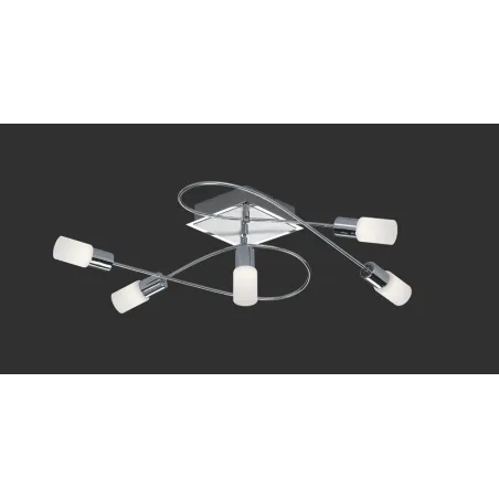 TRIO Plafonnier intérieur chrome et blanc balayé CLAPTON - Pas cher