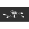 TRIO Plafonnier intérieur chrome et blanc balayé CLAPTON - Pas cher