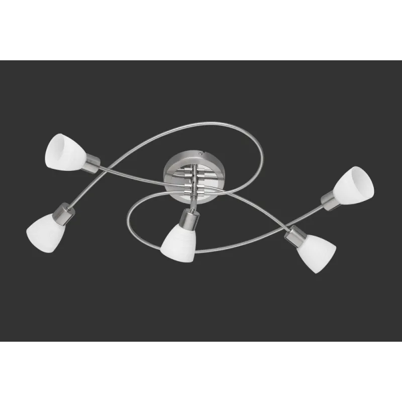 TRIO Plafonnier intérieur nickel mat et blanc balayé CARICO - Pas cher