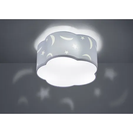TRIO Plafonnier intérieur blanc et bleu pastel MOONY - Pas cher