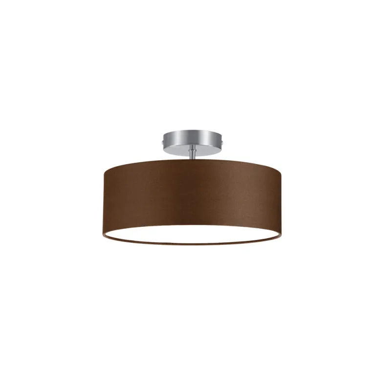 TRIO Plafonnier intérieur nickel mat et brun HOTEL - Pas cher