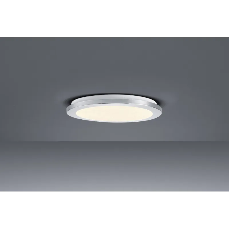 TRIO Plafonnier intérieur chrome et effet cristal CESAR - Pas cher