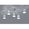 TRIO Plafonnier intérieur nickel mat et gris GARDA - Pas cher