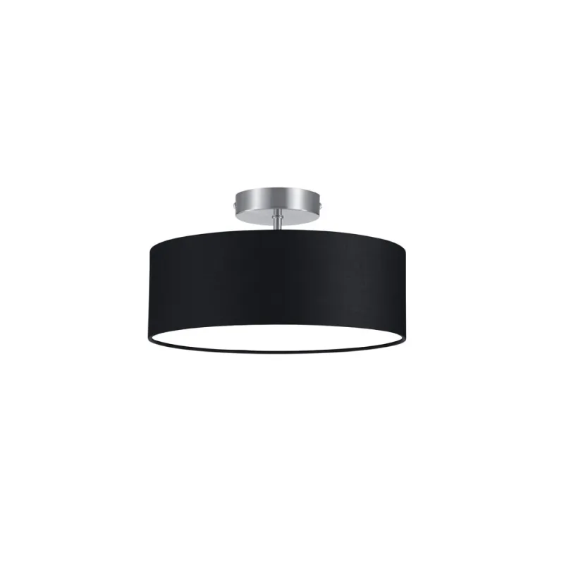 TRIO Plafonnier intérieur nickel mat et noir HOTEL - Pas cher