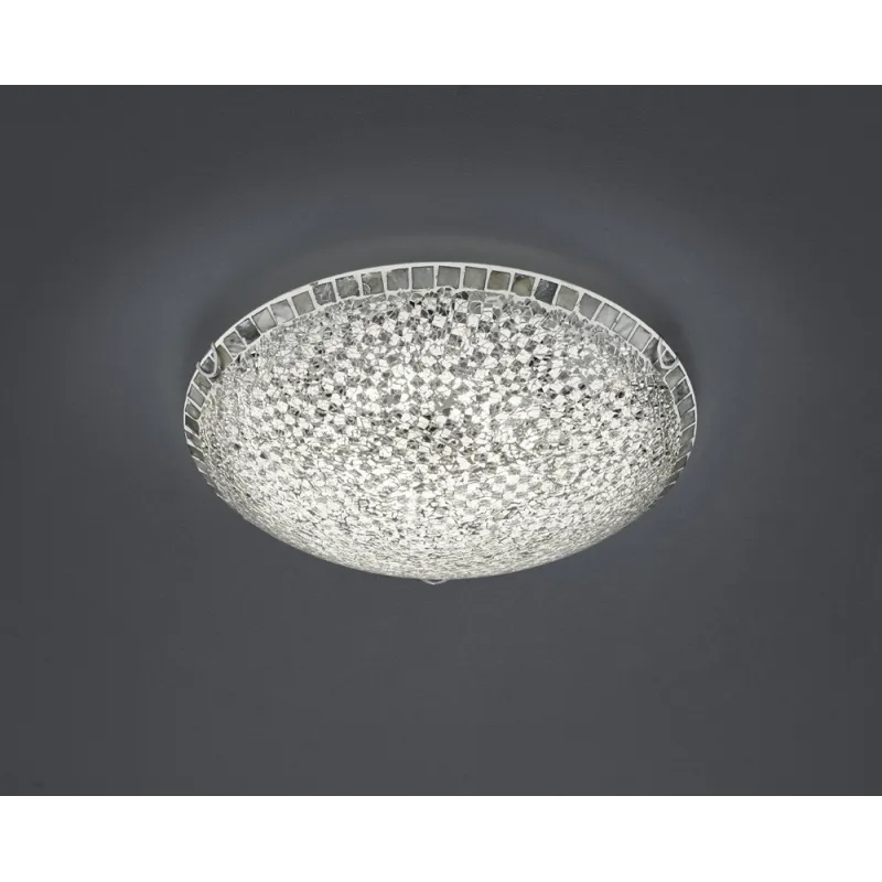 TRIO Plafonnier intérieur argent et transparent claire MOSAIQUE - P...