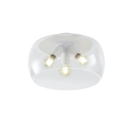 TRIO Plafonnier intérieur blanc mat et transparent claire VALENTE -...