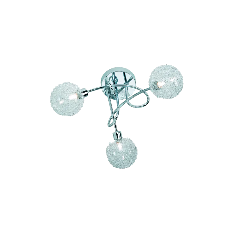 TRIO Plafonnier intérieur chrome et transparent claire WIRE - Pas cher