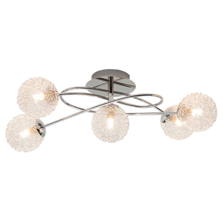 TRIO Plafonnier intérieur chrome et transparent claire WIRE - Pas cher