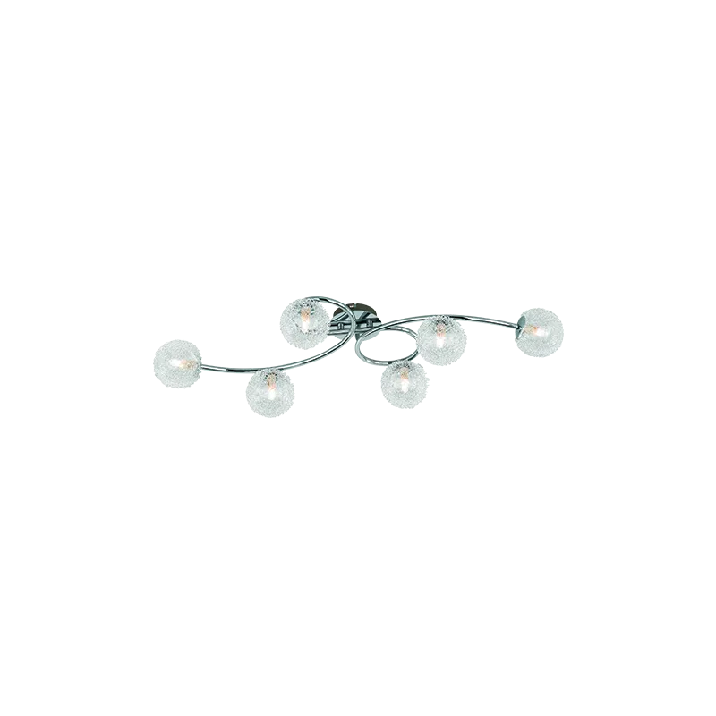 TRIO Plafonnier intérieur chrome et transparent claire WIRE - Pas cher